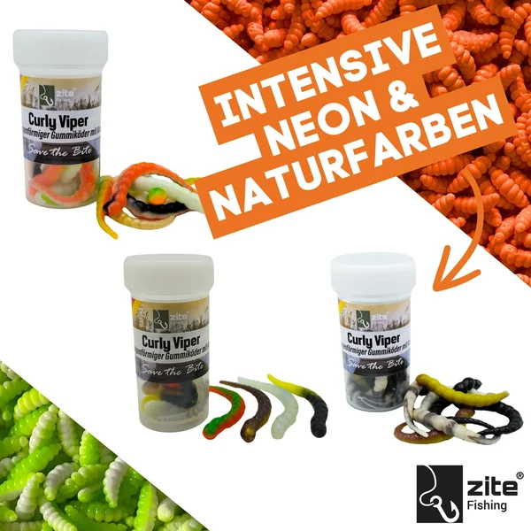Curly Viper UL Forellen Gummiköder Starter-Set mit Rotationshaken Zite Fishing_auswahl1