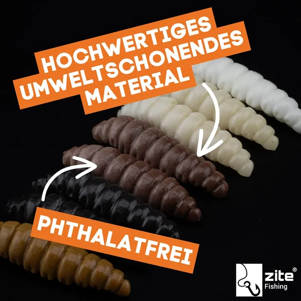 Attracta Larv Forellenköder Natur Mix Knoblauch Aroma Floating Edition 3,5 cm 8 St. Gummiköder_auswahl2