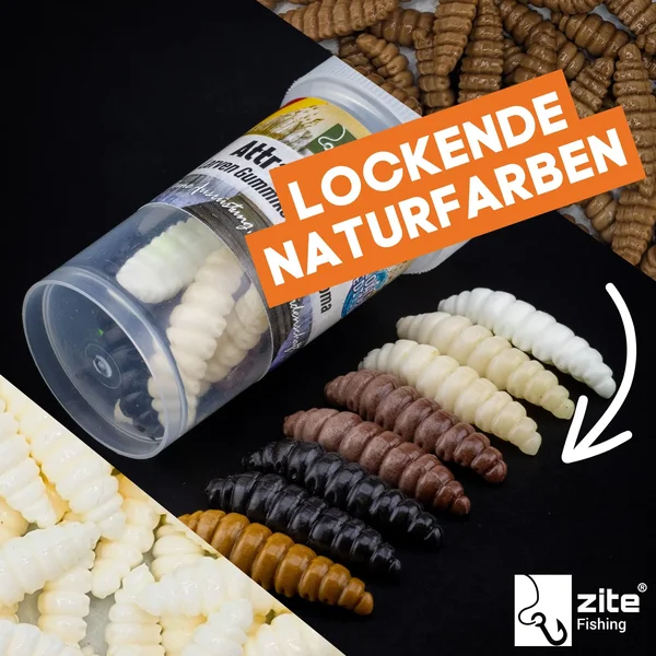 Attracta Larv Gummiköder Forelle Natur Mix Käse Aroma Floating Edition 3,5 cm 8 St._auswahl1