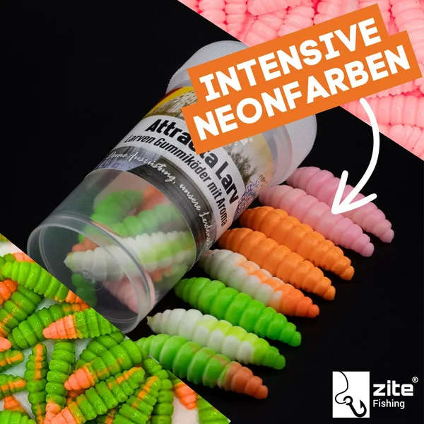 Attracta Larv Schock Mix Knoblauch Aroma Floating 3,5 cm 8 St. Larven Imitat Gummi_auswahl1