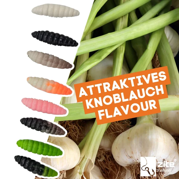 Attracta Larv Forellenköder Allround Mix Knoblauch Aroma Floating Edition 3,5 cm 8 St. Gummiköder_auswahl6