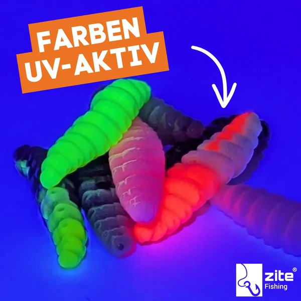 Attracta Larv Allround Mix Käse Aroma Floating 3,5cm 8STK Forellen Gummiköder Larve_auswahl2