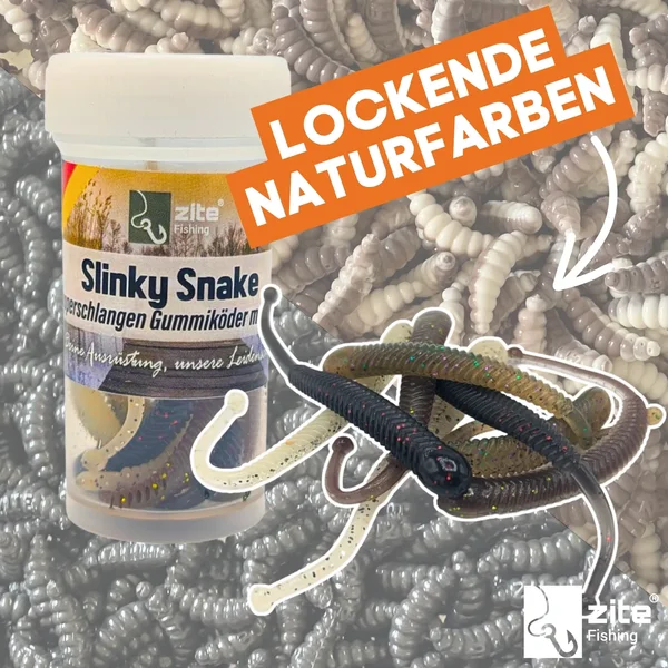 Zite Fishing Slinky Snake Natur Mix Knoblauch 8 cm 8 St. Schlangenförmig Gummi_auswahl1