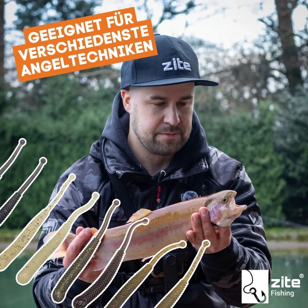 Zite Fishing Slinky Snake Natur Mix Käse 8 cm 8 St. Schlangenförmig Gummi_auswahl4