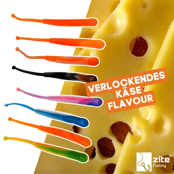 Zite Fishing Slinky Snake Schock Mix Käse 8 cm 8 St. Schlangenförmig Gummi_auswahl6