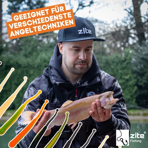 Zite Fishing Slinky Snake Allround Mix Knoblauch 8 cm 8 St. Schlangenförmig Gummi_auswahl5