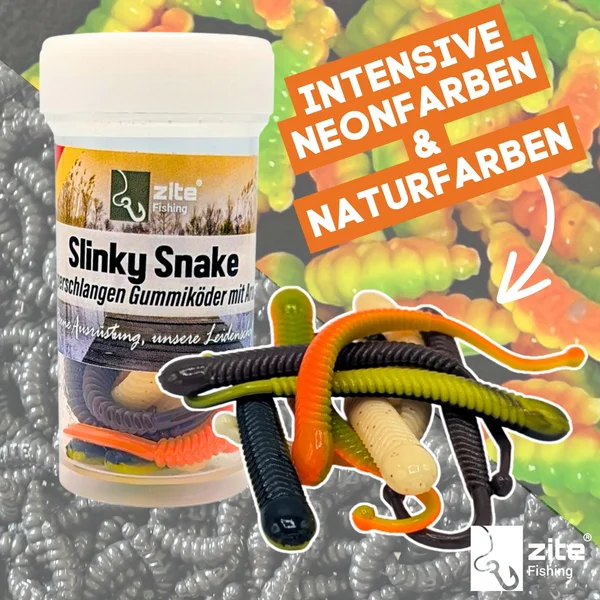 Zite Fishing Slinky Snake Allround Mix Käse 8 cm 8 St. Schlangenförmig Gummi_auswahl1
