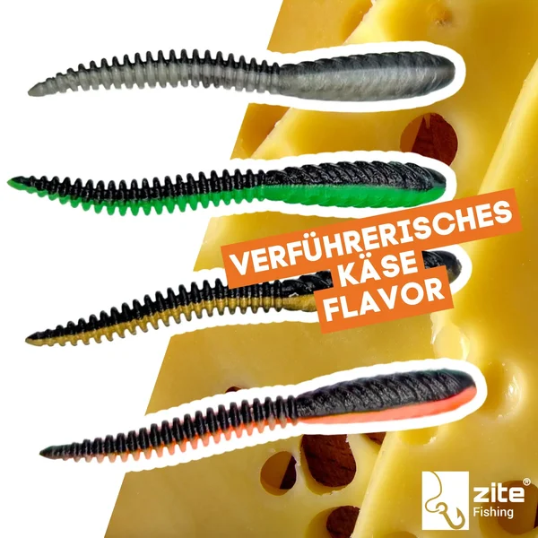 Zite Fishing Twerky Tailer Dark Mix Käse 7 cm 8 STK 3in1 Gummiköder Forelle_auswahl6