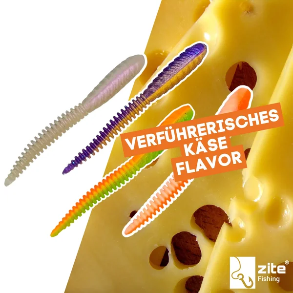 Zite Fishing Twerky Tailer Shiny Mix Käse 7 cm 8 STK 3in1 Gummiköder Forelle_auswahl6