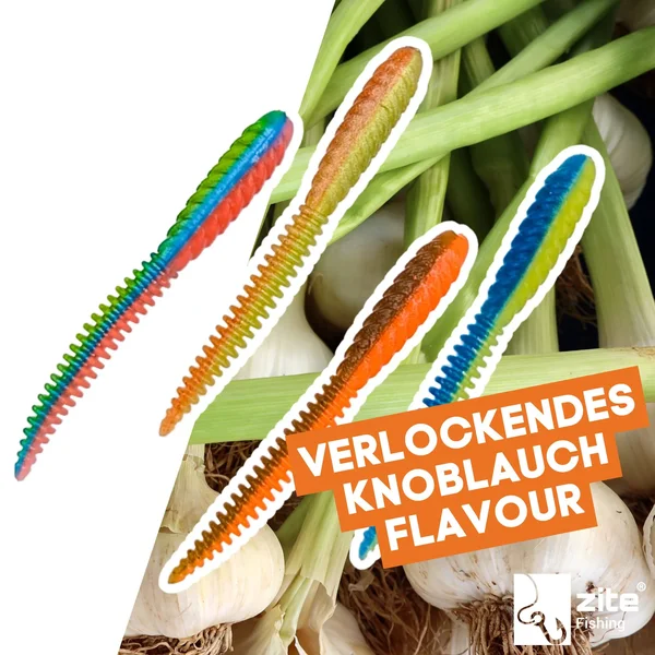 Zite Fishing Twerky Tailer Nature Mix Knoblauch 7 cm 8 STK 3in1 Gummiköder Forelle_auswahl6