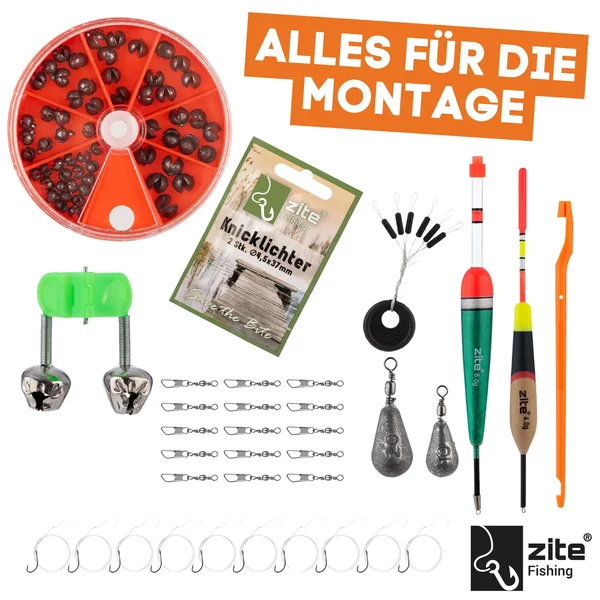 Angelkoffer 3-ladig mit Zubehör befüllt - Vorfachhaken, Blei, Posen & mehr_auswahl1
