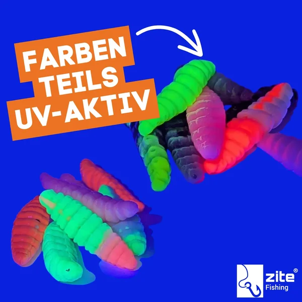 Zite Fishing Attracta Larv Ultra Light Starter Set mit Tungsten Jighaken und Rotationshaken Größe 6 Forellen Angeln_auswahl2
