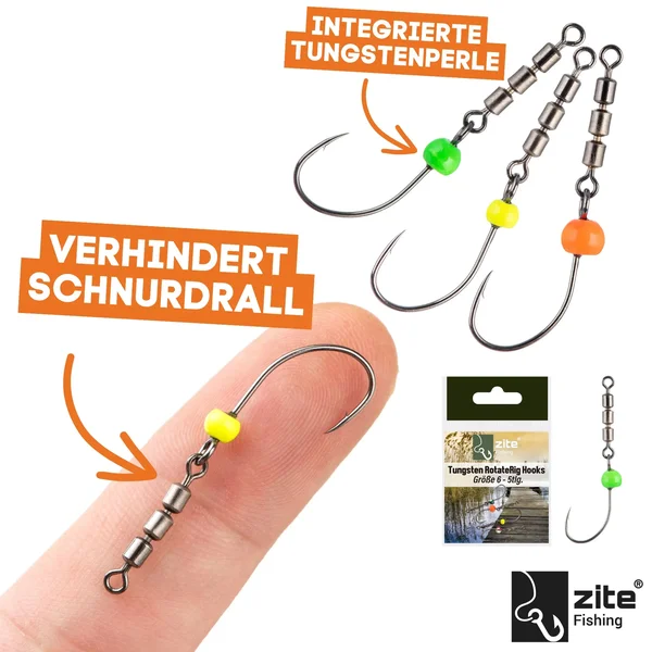 Zite Fishing Attracta Larv Ultra Light Starter Set mit Tungsten Jighaken und Rotationshaken Größe 6 Forellen Angeln_auswahl7