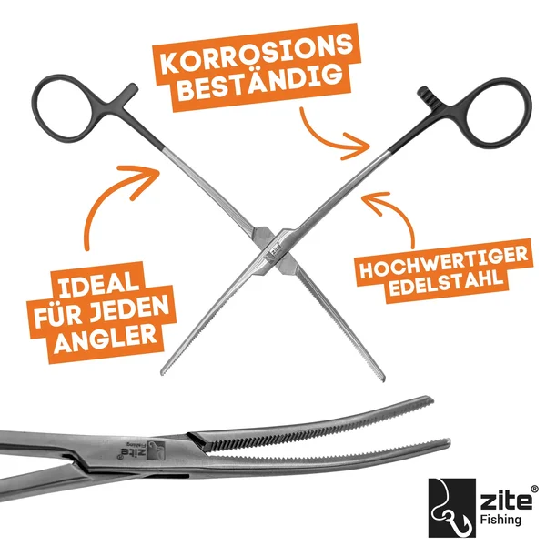 Zite Fishing Hakenlöser Zange gebogen 20 cm rostfreier Stahl mit schwarzem Griff-Coating für Universaleinsatz_auswahl4