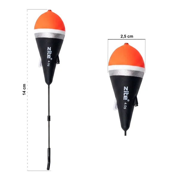 Zite Fishing Schlepp-Posen Set 4g – Laufpose Forelle & Hecht mit Dreifachwirbel_auswahl1