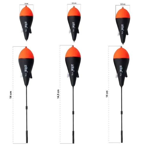 Zite Fishing Schlepp-Posen Rund 2g/3g/4g – 3er Set Forellen-Posen mit interner Schnurführung_auswahl1