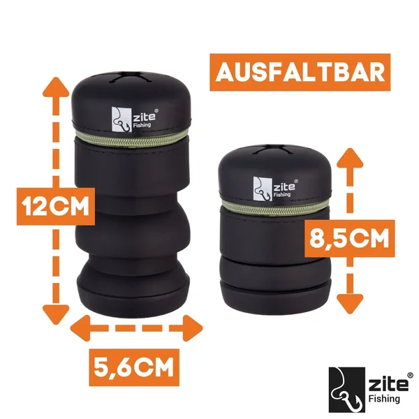 Faltbarer Mülleimer mit Karabiner Silikon Ausziehbar 8,5–12 cm für Outdoor & Angeln_auswahl3