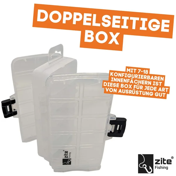 Zite Fishing Double Face Sorting Box Set 21 x 13 x 6,1 cm 3 STK je 18 Fächer für Metallköder, Jigspinner & Spoons_auswahl2