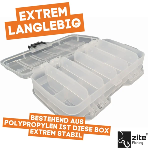 Zite Fishing Double Face Sorting Box Set 21 x 13 x 6,1 cm 3 STK je 18 Fächer für Metallköder, Jigspinner & Spoons_auswahl4
