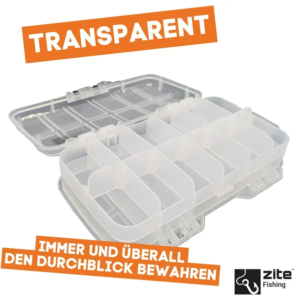 Zite Fishing Double Face Sorting Box Set 21 x 13 x 6,1 cm 3 STK je 18 Fächer für Metallköder, Jigspinner & Spoons_auswahl5