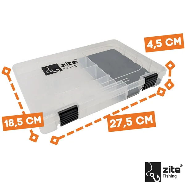 Zite Fishing Tackle Box 27,5 x 18,5 x 4,5 cm 3 STK je 5 Fächer Geschlitzte EVA-Schaum-Einlage_auswahl1