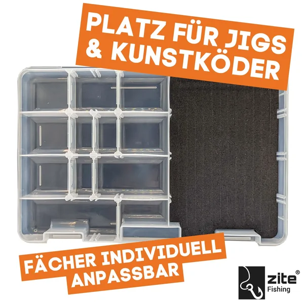 Zite Fishing Tackle Box 27,5 x 18,5 x 4,5 cm 3 STK je 5 Fächer Geschlitzte EVA-Schaum-Einlage_auswahl3