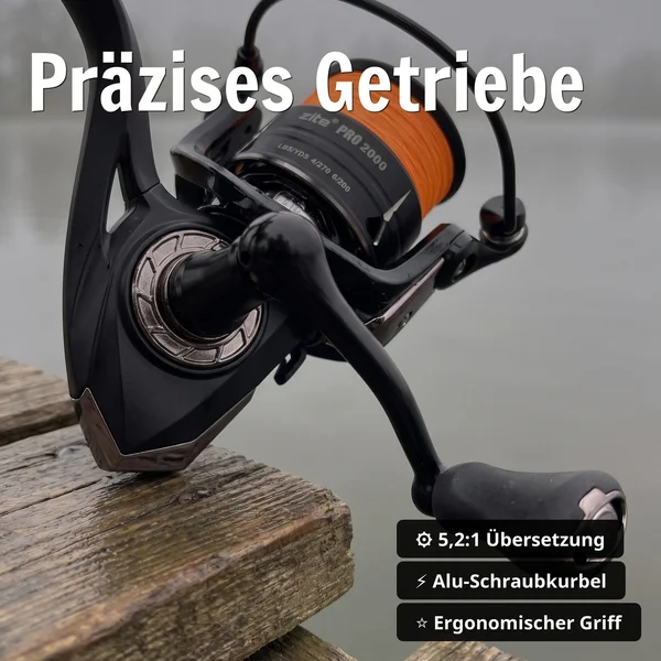 Zite Fishing Spinning Reel Pro 2000 bespult Spinnrolle mit Frontbremse 8+1 2 Aluminiumspulen für Spinnfischen_auswahl4