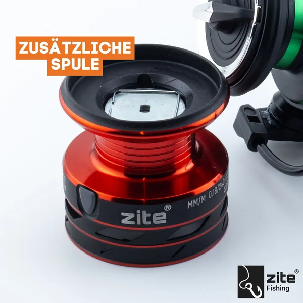 Spinning Reel Base 2000 bespult Spinnrolle mit Frontbremse 5+1 2 Aluminiumspulen für Forelle & Barsch Spinnfischen_auswahl11