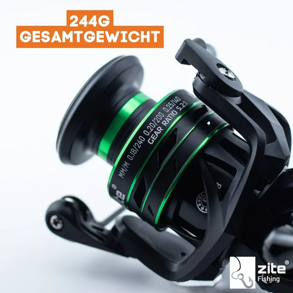 Spinning Reel Base 2000 Spinnrolle mit Frontbremse 5+1 2 Aluminiumspulen für Forelle & Barsch Spinnfischen_auswahl2