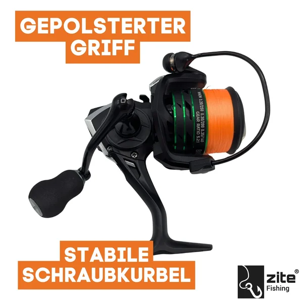 Spinning Reel Base 3000 Spinnrolle mit Frontbremse 5+1 2 Aluminiumspulen für Forelle & Barsch Spinnfischen_auswahl10