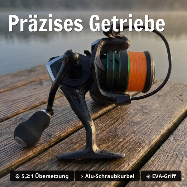 Spinning Reel Base 3000 Spinnrolle mit Frontbremse 5+1 2 Aluminiumspulen für Forelle & Barsch Spinnfischen_auswahl4