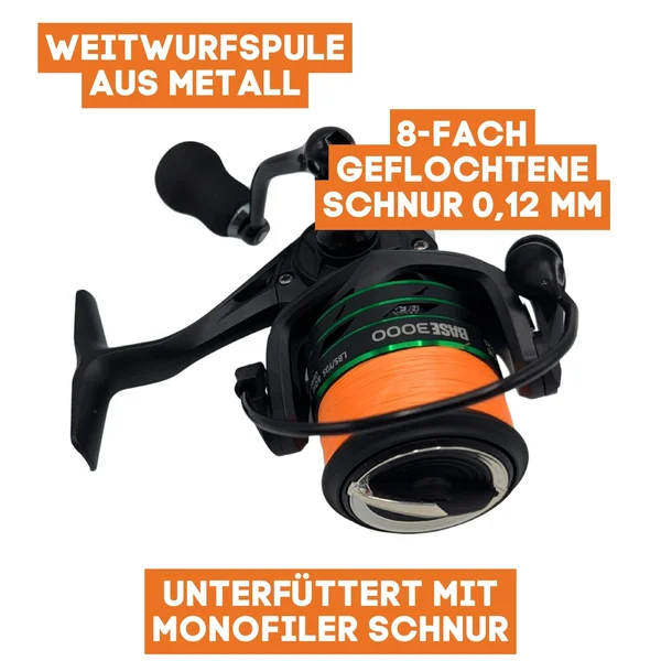 Spinning Reel Base 3000 Spinnrolle mit Frontbremse 5+1 2 Aluminiumspulen für Forelle & Barsch Spinnfischen_auswahl8