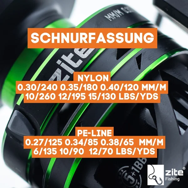 Zite Fishing Spinning Reel Base 4000 Spinnrolle mit Frontbremse 5+1 2 Aluminiumspulen für Forelle & Barsch Spinnfischen_auswahl12