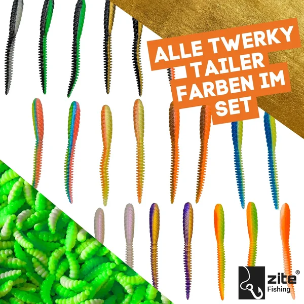 Twerky Tailer Gummiköder Forelle Starterset mit Tungsten Jighaken & Cheburashka Zite Fishing_auswahl1