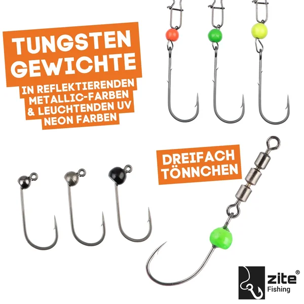 Twerky Tailer Gummiköder Forelle Starterset mit Tungsten Jighaken & Cheburashka Zite Fishing_auswahl2