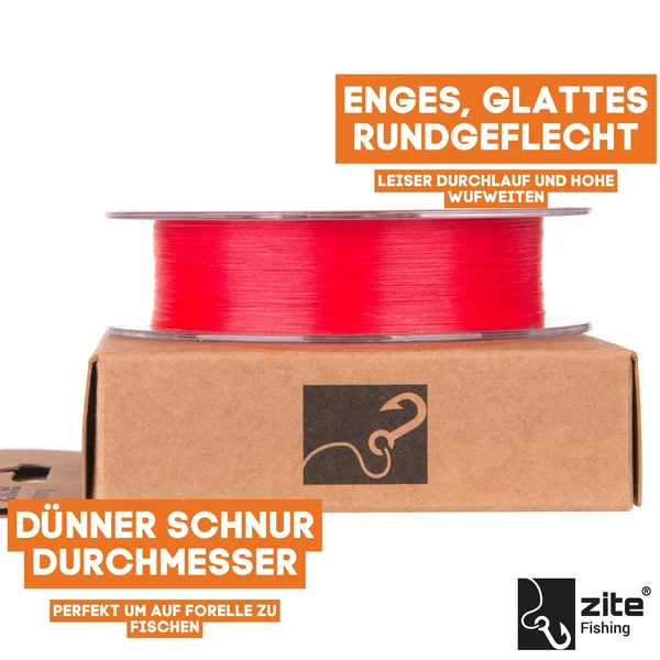 Geflochtene Schnur 8x Forelle Angeln Forellenschnur 155m 0,06mm Rot Zite Fishing_auswahl2