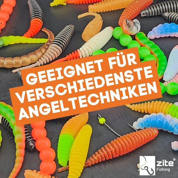 Forellen Gummiköder Überraschungspaket - 7 Dosen Premiumköder - Ideale Geschenkidee_auswahl6