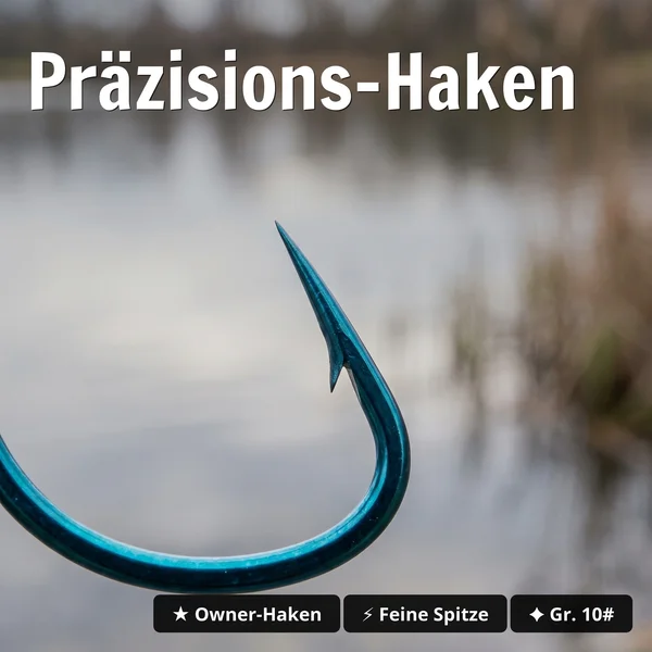 Premium Owner Vorfachhaken Forelle Größe 10# mit Fluorocarbon Schnur 10 STK Angelfertig montiert_auswahl2