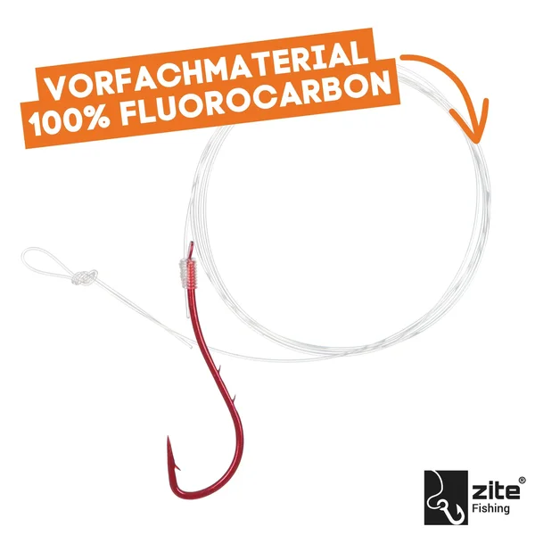 Premium Owner Vorfachhaken Aal Größe 4# mit Fluorocarbon Schnur 10 STK Angelfertig montiert_auswahl2