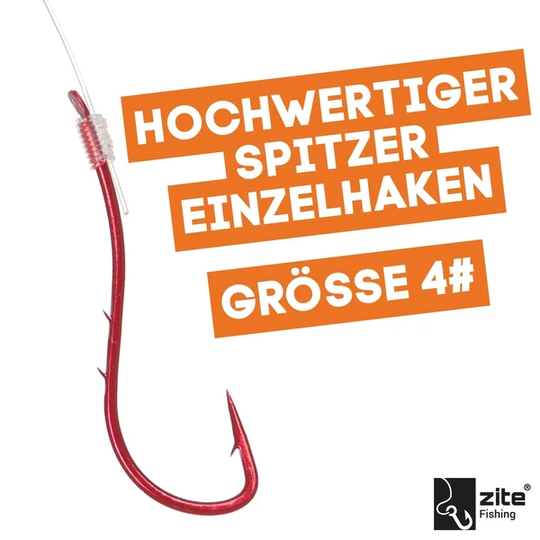 Premium Owner Vorfachhaken Aal Größe 4# mit Fluorocarbon Schnur 10 STK Angelfertig montiert_auswahl3