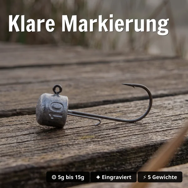 Zite Fishing Stand Up Jig Set 5-15g für Gummiköder - Jighaken Grundangeln 25 Stück in Sortierbox_auswahl3