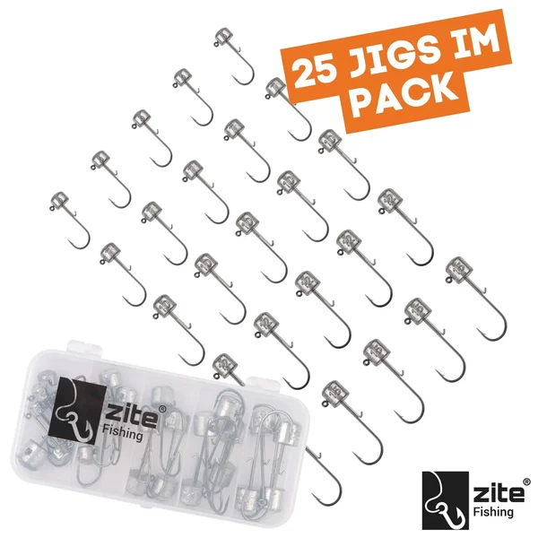 Zite Fishing Stand Up Jig Set 5-15g für Gummiköder - Jighaken Grundangeln 25 Stück in Sortierbox_auswahl3