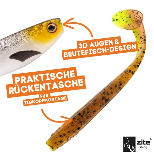 Zite Fishing Inzite Pershad Set 8 cm Softbait 56 Gummifische in 8 Farben Gummiköder Barsch_auswahl3
