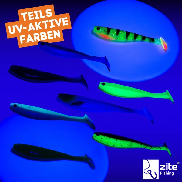Zite Fishing Inzite Pershad Set 8 cm Softbait 56 Gummifische in 8 Farben Gummiköder Barsch_auswahl4