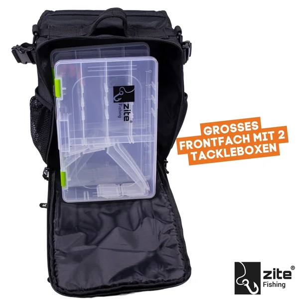 Zite Fishing Slingbag Angelrucksack mit 2 Tackleboxen - 36 x 25 x 13 cm Angeltasche _auswahl2