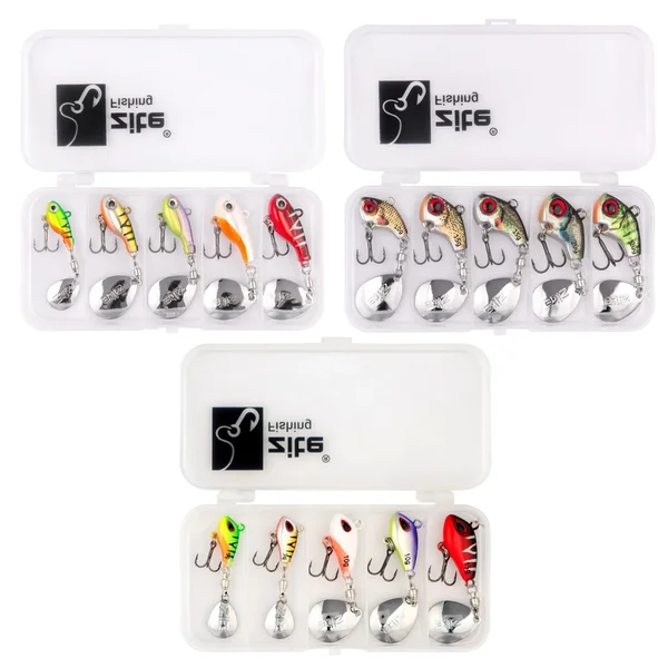 Jigspinner Starterset - Neon & Natur inkl. Haken mit Gratis Tackle-Box für Barsch, Hecht & Zander_auswahl1