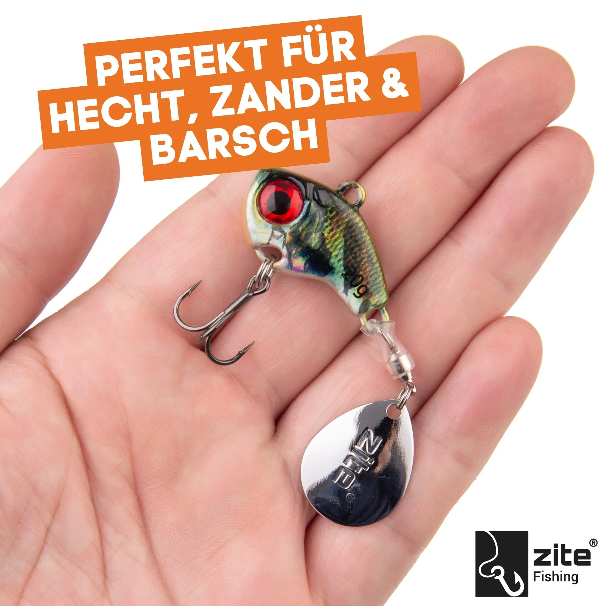 Jigspinner Starterset - Neon & Natur inkl. Haken mit Gratis Tackle-Box für Barsch, Hecht & Zander_auswahl7
