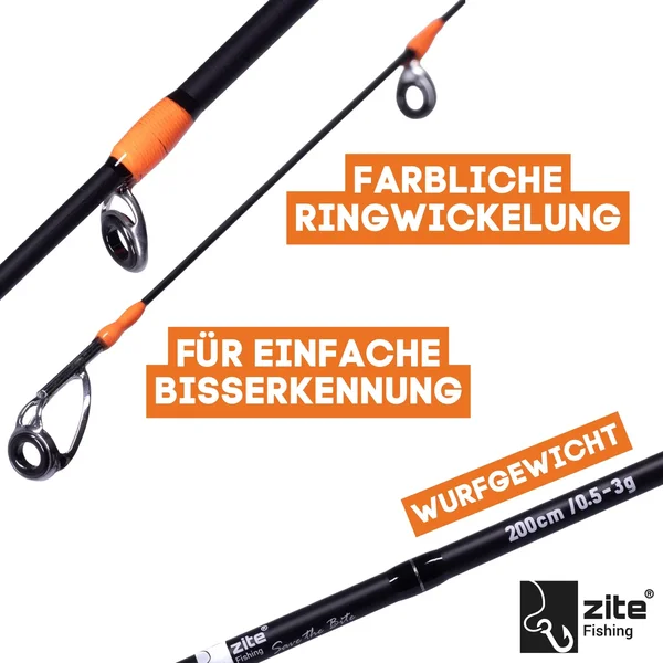 Zite Fishing Forellen Gummiköder Rute 200cm + Trout Reel 1000 3+1BB_auswahl3