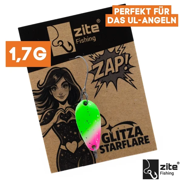 The Troutforce Spoon ZAP! 1,7 g – Glitza Starflare – UV-aktiver UL Spoon für Forellen Zite Fishing _auswahl1