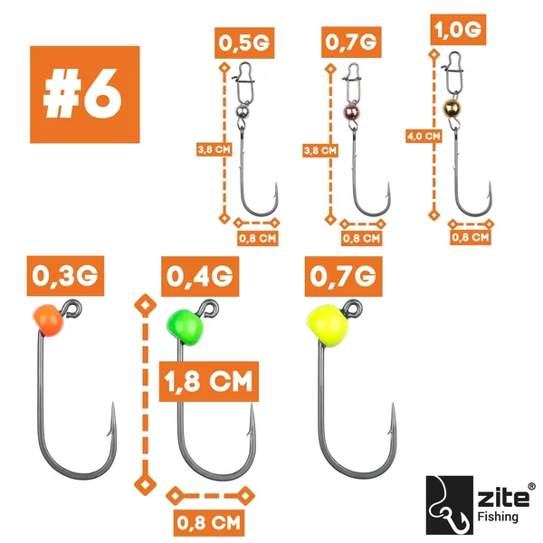 Zite Fishing Slinky Snake Starter Set - 40 Gummiköder Knoblauch & Käse Aroma + 12 ProSharp Haken_auswahl7